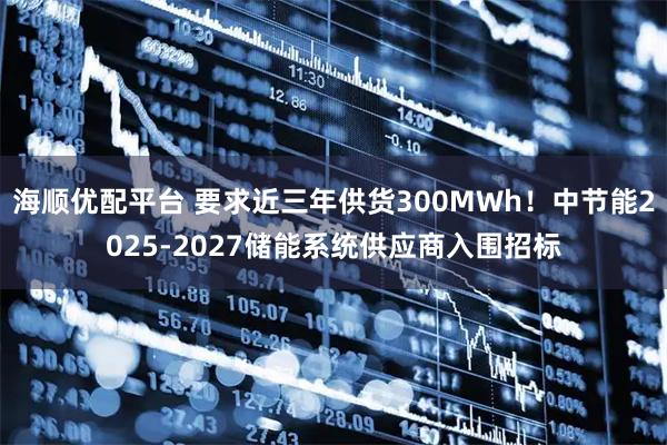 海顺优配平台 要求近三年供货300MWh！中节能2025-2027储能系统供应商入围招标