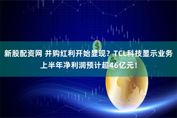 新股配资网 并购红利开始显现？TCL科技显示业务上半年净利润预计超46亿元！
